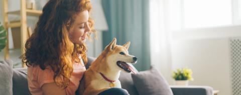 Women and dog